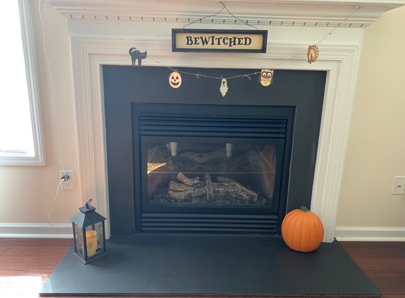 Fall Décor Garland fireplace